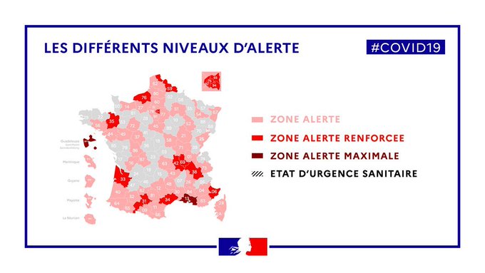 Alert zones in France