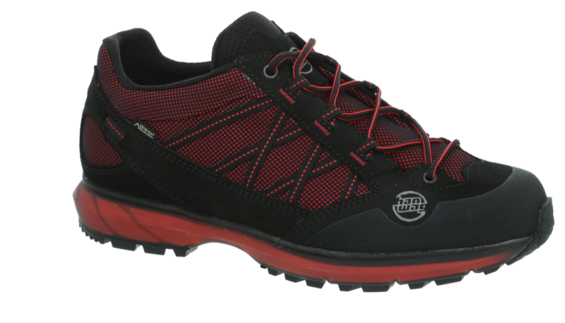 Hanwag Belorado II Tubetec GTX Trail Shoes in red/black- £170