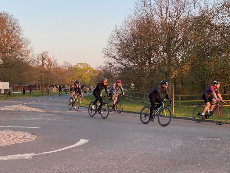 Cycling in Richmond Park, London, Friday 27th March