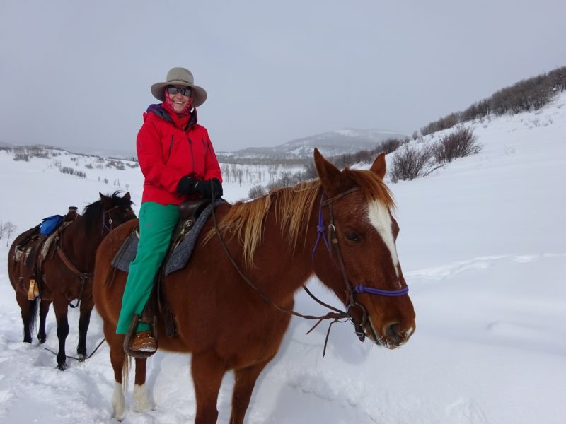 Jane Peel Horse riding in Steamboat