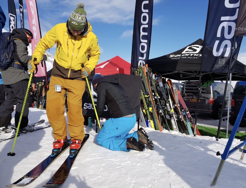 James from Salomon kitting up Rod with the QST106