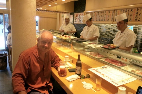 Yours truly enjoys his Sushi