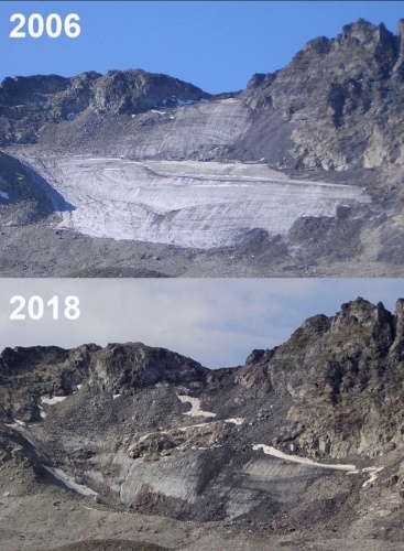 Pizal glacier 2006 and 2018 Pizal glacier 2006 and 2018