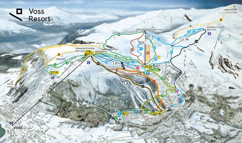 piste map showing routes